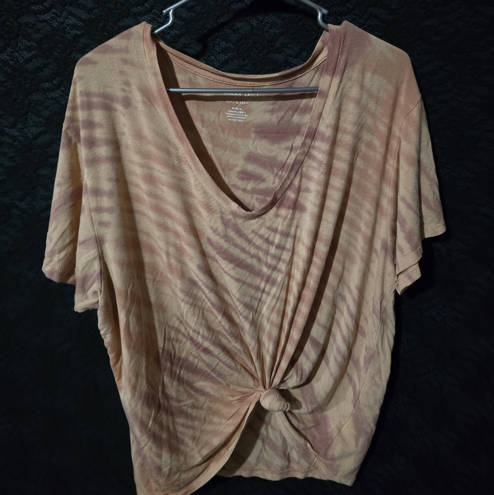American Eagle Tie-Dye Knot Front Top